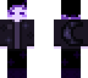 purple moon themed person