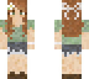 cottagecore woman brunette green eyes