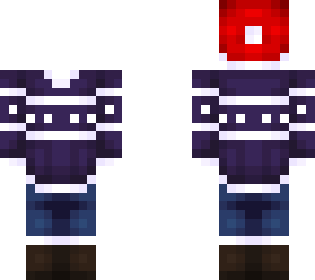 ob - purple ugly sweater w/ santa hat & jeans