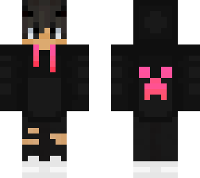 pink red creeper hoodie w/ effect