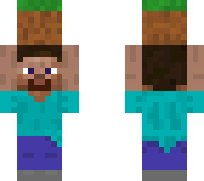 steve holding grass block