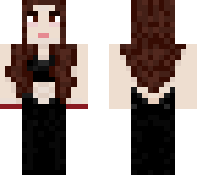 white girl brown hair black suit