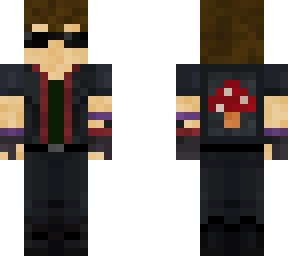 florien717 main skin-black jacket with mushroom on back with wrist bands