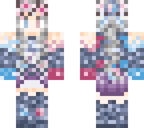 pink and blue fantasy skin
