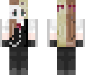 bicolor hair girl in suit