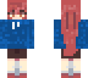blue hoodi girl down