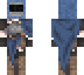 medievel knight with helemt and hood