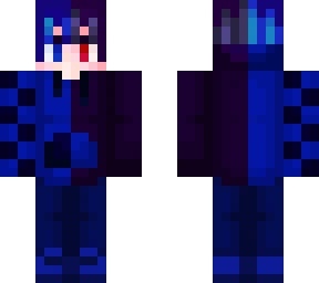asymmetrical split blue&black