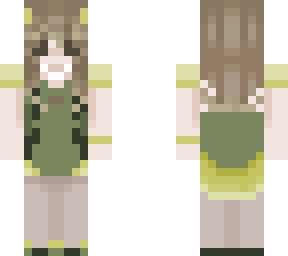 cute simple green and yellow girl