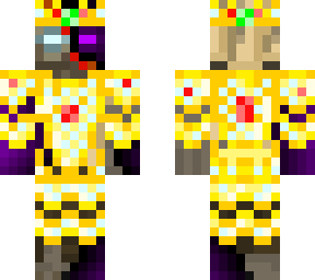 ender zombie with a golden, diamond, redstone, emerald armor