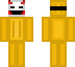 happy devil of mask a creepy a yellow suit