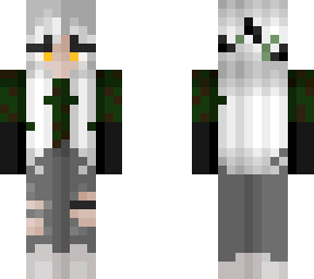 white hair-green