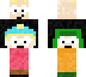 butters + kenny, cartman, kyle, and stan