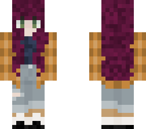 fall girl with purple hair