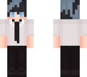 plain shirt and tie male with color blocked hair
