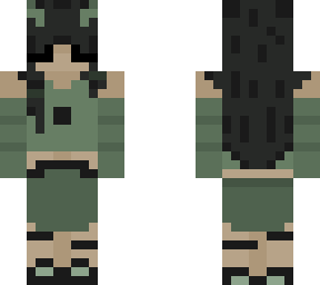 green alien girl (black hair version / literally me)