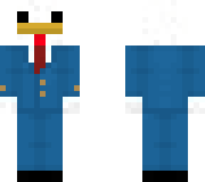 chicken in blue suit