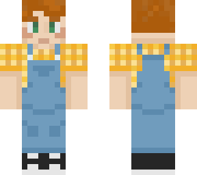 ginger in overalls