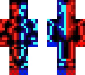 half blue half red creeper gamer