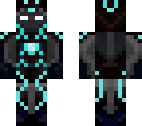 iron man stealth suit (black and cyan)
