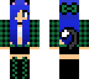 green flannel cat
