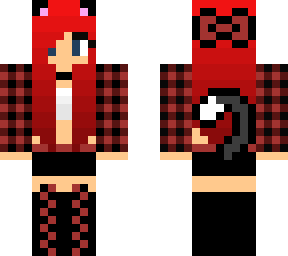 maroon flannel cat