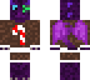 purple dragon in a candycane sweater w. ibe