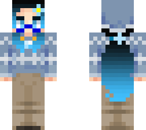 kim's blue christmas outfit (ponytail)