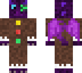 purple dragon in a gingerbread jumper with ibe