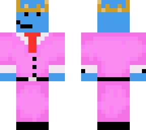 blue guy, pink suit