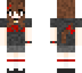 casual black and red cat girl outfit