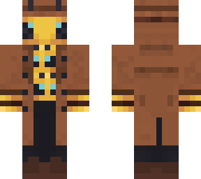 several bees in a trenchcoat