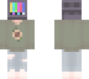 tv head with flower sweater