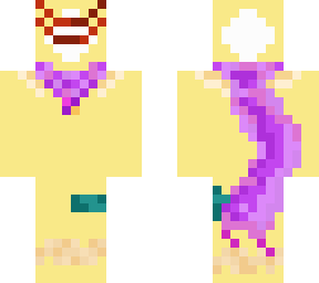 yellow hallowed stickman with purple scarf and accessories
