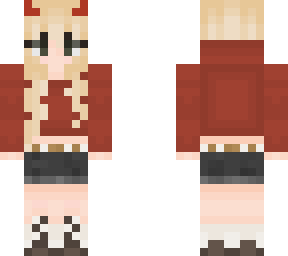 evil red demon hoodie girl