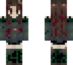 girl in green and black