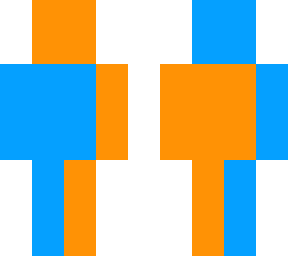 half orange and half blue base