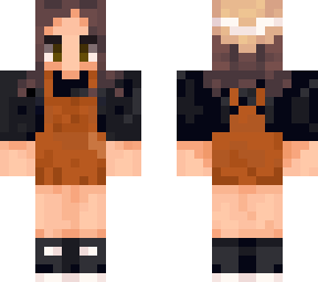 overalls girl with brown hair