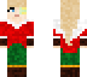 missgoldburn in a christmas sweater and green pants