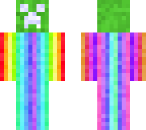 creeper with rainbow body