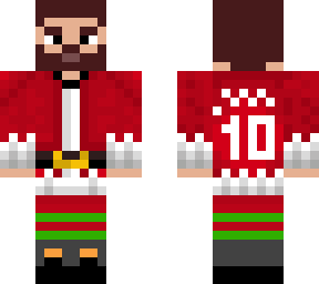 messi with santas outfit