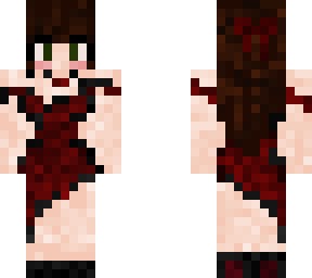 dark red dress girl