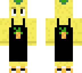 yellow pineapple guy with apron