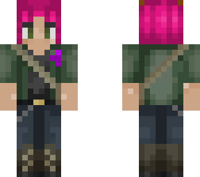 deer pink hair + purpel ribon