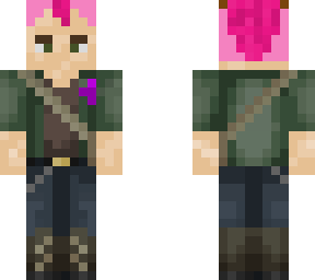 pink haired mohawk deer antlers