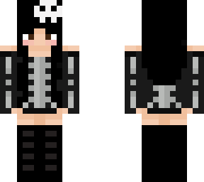 goth skeleton girl black hair