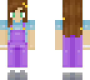 brunette with dungarees