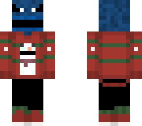 angy cookie monster but in christmas