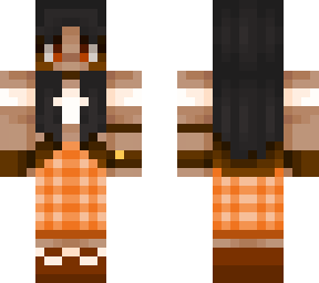 orange themed tanned girl