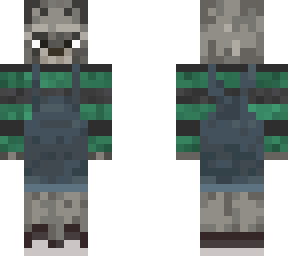 @thenovyy’s overalls raccoon w/ green shirt